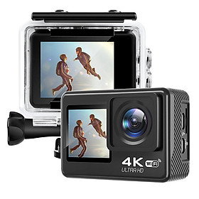 Camera hành động 4K HD với màn hình điều khiển từ xa Máy ảnh thể thao chống nước Máy ghi âm 4K Máy ảnh thể thao Mũ bảo hiểm hành động Cam anh hùng