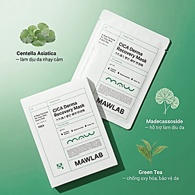 Mặt Nạ Làm Dịu Da MAWLAB CICA DERMA RECOVERY MASK - Hộp 10 Miếng