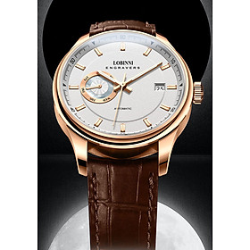 Đồng hồ nam chính hãng LOBINNI L17017-2 full box,hàng mới 100% ,kính sapphire chống nước,chống xước,dây da xịn ,kiểu dáng đơn giản ,mặt trắng size 40mm