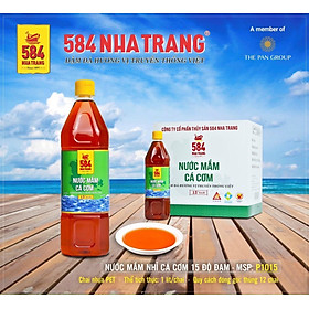 Thùng 12 chai, Nước mắm Cá cơm 15 độ đạm - 584 Nha Trang - Chai 1 Lít