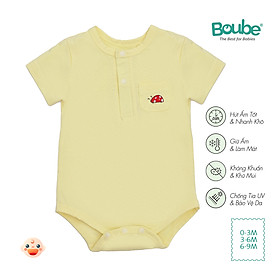 Bộ liền thân tam giác, bodychip cộc tay nhiều màu sắc cho em bé sơ sinh Boube, vải Cotton organic thoáng mát - Size 0-9M