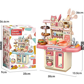 Bộ đồ chơi nấu ăn cho bé có khói, bộ nhà bếp cỡ lớn cho bé trai bé gái đầy đủ phụ kiện - Đồ Chơi Trẻ Em CuaCua