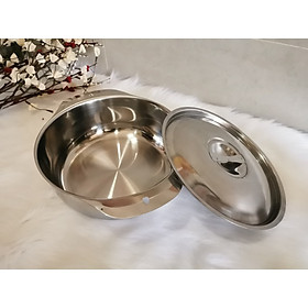 Mua Nồi Lẩu Inox Nấu Điện Từ Quai Hình Lổ Tim 24cm TẶNG 1 Rổ Hình Tim
