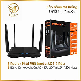 Bộ Thiết Bị Phát Wifi Tenda AC6 Cục Phát Sóng Wifi 4 Râu Siêu Phủ Sóng