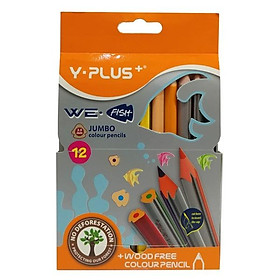 Bút Chì Màu Gỗ WE FISH JUMBO - 12 màu - Y PLUS+ TC150200_WF