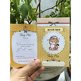 Combo 20 thiệp mời thôi nôi bé trai tuổi cọp