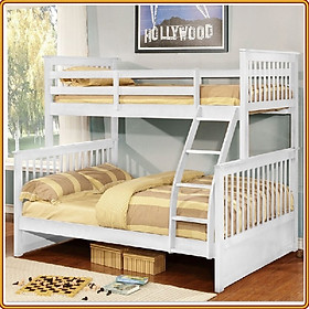 Mua Giường 2 tầng màu trắng Tundo trên 1m2 dưới 1m6