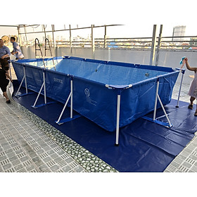 Mua Bể bơi khung kim loại di động 4 5m x 2 2m cao 84cm bền bỉ bảo hành 24 tháng
