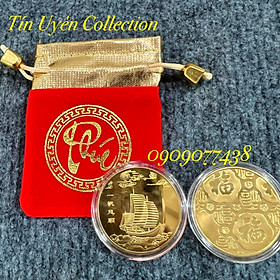 Mua Đồng Xu Thuận Buồm Xuôi Gió phong thủy may mắn Lì Xì Tết  biếu tặng sưu tầm độc đáo