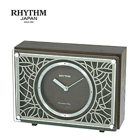 Đồng hồ để bàn Nhật Bản Rhythm CRH211NR06 - Kt 26.7 x 20.5 x 10.0cm, 1.5kg Vỏ gỗ.
