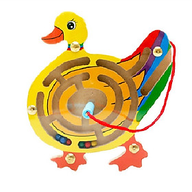 Đồ chơi gỗ lăn bi mê cung bút từ mini