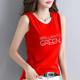 Áo Thun 3Lỗ Nữ In Chữ GREEN Vải Cotton Co Giãn 4 Chiều Mặc Đẹp Thoải Mái Tôn Dáng Phong Cách Hàn Quốc SN122 Sally Boutique