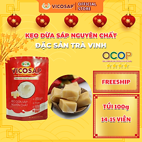 Kẹo dừa sáp VICOSAP nguyên chất kẹo mềm dẻo ít đường đặc sản Trà Vinh