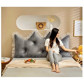 Mua Gối tựa đầu giường  đệm đầu giường  mẫu hoàng gia hoa nổi kích thước 1.5m và 1.8m