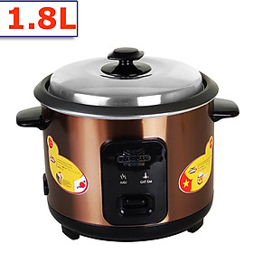 Nồi cơm điện nắp rời 1.8L Ladomax HA-7118 lòng nhôm chống dính, dùng cho 4 - 6 người ăn - Hàng chính hãng