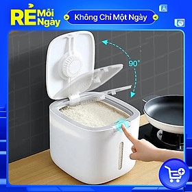 Thùng Đựng Gạo Cao Cấp 5kg & 10kg - Thùng Đựng Gạo Nắp Đậy Thông Minh, Thiết Kế Hiện Đại & Đẹp Mắt, Chất Liệu ABS &PP An Toàn Chống Nước, Chống Ẩm Mốc, Mối Mọt - Hàng Nhập Khẩu - 5 kg