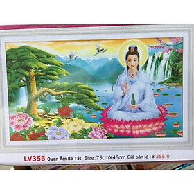 Mua Tranh đính đá phật quan thế âm LV356 75 x 46 cm chưa đính