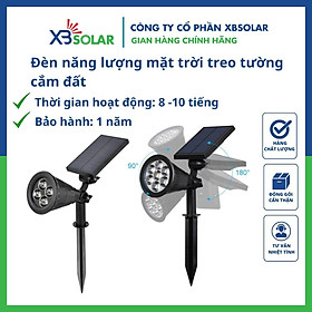 Mua Đèn năng lượng mặt trời treo tường/cắm đất 4 bóng WH-4D màu trắng  RGB-4D đèn màu  WH-7D đèn trắng  RGB-7D Đèn màu