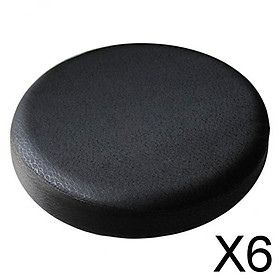 6xSmooth Surface Bar Stool Cover Round Lift Chair Seat Sleeve Salon Black_35x10cm