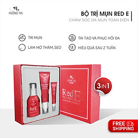 Bộ Hỗ Trợ Trị Mụn Từ Siêu Vitamin E Đỏ Red E Solution Hương Thị 95ml