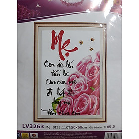 Mua Tranh thêu chữ thập mẹ hoa hồng LV3263 - 50 x 68 cm - chưa thêu
