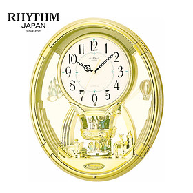 Đồng hồ treo tường RHYTHM Magic Motion 4MH736WD18 -Vỏ màu vàng, Kích thước 34.5 x 41.0 x 8.7cm