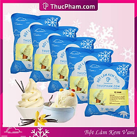 [ĂN BAO GHIỀN❤️] Combo 5 Gói Bột Làm Kem Tươi ThucPham.Com Vị Vani - Túi 1kg - Được Chứng Nhận HTQL An Toàn Thực Phẩm ISO 22000:2018