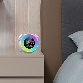 Digital Alarm Clock Multifunctional Clock Modern 12 24H Display Desk Creative Snooze Bedside Clock for Living Room Bedroom
