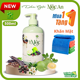 [MUA 1 TẶNG 1] Dầu Gội Giảm Rụng Tóc Thiên Nhiên MỘC Chiết Xuất Dầu Bưởi, Bồ Kết, Hương Nhu, Dâu Tằm Hỗ Trợ Mọc Tóc Giảm Rụng Tóc, Suôn Mượt Chai 500ml - Sản Phẩm MỘC AN