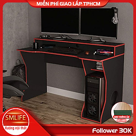 Mua Bàn làm việc  bàn vi tính gỗ hiện đại SMLIFE Dorian | Gỗ MDF dày 17mm chống ẩm | D130xR60xC90cm