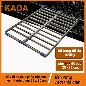 Mua CẦU ĐI XE MÁY GHÉP ĐÔI INOX . kt 95x80 cm