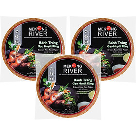 Combo 3 Túi Bánh Tráng Gạo Huyết Rồng MeKong River 22cm 300g