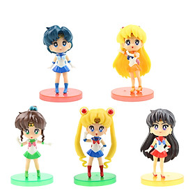 Bộ 05 Mô hình Thủy thủ Mặt Trăng - Sailor Moon cao 8.5 cm (Mẫu 02)