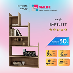 Kệ sách gỗ hiện đại SMLIFE Bartlett  | Gỗ MDF dày 17mm chống ẩm | D100xR28xC160cm