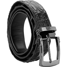 Thắt Lưng Nam Da Cá Sấu Gai Lưng Đầu Kim Huy Hoàng HT4727 - Đen