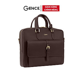 Túi Xách Da Nam Công Sở Chính Hãng GENCE GCE30 Da Bò Mềm Cao Cấp Màu Nâu Có Dây Đeo Vai
