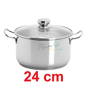 Nồi 3 đáy inox 430 FiveStar Standard bếp từ nắp kính - tặng 2 vá canh ( 16cm / 20cm /24cm )