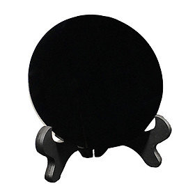 Obsidian Stone Disc Obsidian Pocket Scrying Mirror Crafts Home Desk Decor Augury Meditation Round Plate Flat Disk Circle Disc