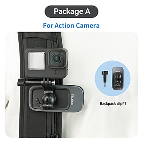 Kẹp ba lô từ tính xoay 360° TELESIN Giá đỡ kẹp cho GoPro11 Hero 11 10 9 8 7 Insta360 X3 Phụ kiện máy ảnh DJI Action3 Màu sắc: Không có nam châm A