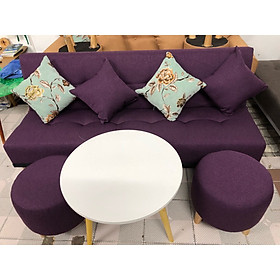 Ghế sofa giường bed tím đậm bộ salon phòng khách SB12-cabo