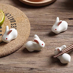 Mua Gác đũa bằng gốm sứ cao cấp hình thỏ con Đồ kê đũa gác cọ tiện dụng