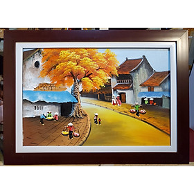 TRANH VẼ SƠN DẦU - CẢNH PHỐ CỔ HÀ NỘI