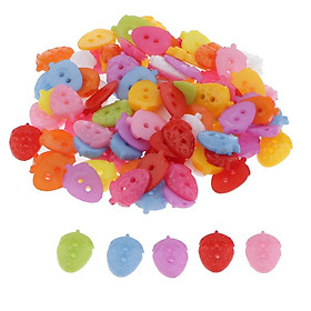 100x 15mm Colorful holes Buttons for DIY Sewing Craft