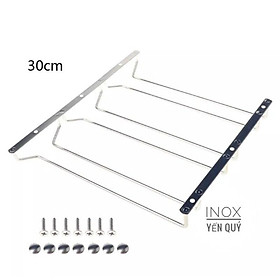 Sus304 giá treo ly 3 hàng inox sâu 27cm 30cm và 40cm