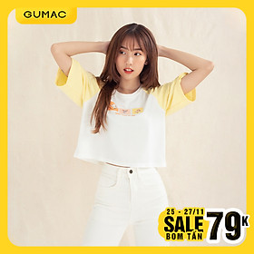 Áo croptop nữ ATA1073 GUMAC thiết kế in Take care