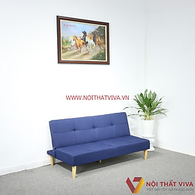 Ghế Sofa Xếp Thành Giường Ngủ Bọc Nỉ Màu Xanh Dương Hiện Đại Giá Rẻ