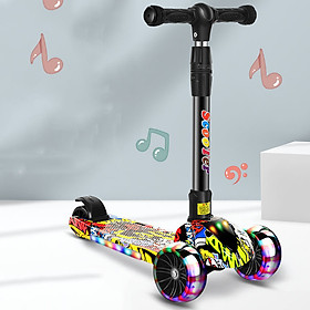 Xe trượt Scooter Trẻ Em Graffiti Có Nhạc Có Đèn