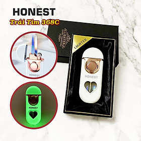 Mua Hột quẹt bật lửa Honest 2 chế độ lửa có đèn hình trái tim phát sáng dạ quang - xài gas