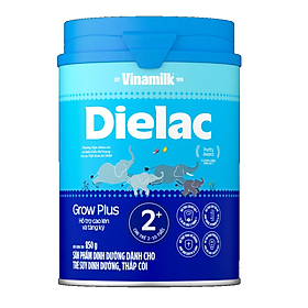 Sữa bột Vinamilk Dielac Grow Plus 2+ Hộp thiếc 850g (Sữa Non)