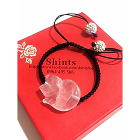 Vòng tay bà hồ ly 3 đuôi hồng thắt chỉ